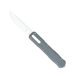 Cobratec Knives Raptor Grey OTF Automatic Knife, 3.13 in Drop Point, D2 Steel