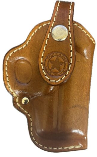 Bond Arms Premium Leather Clip Holster, 3.5 in Barrel, Left-Hand, Tan/White Stitching