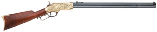 Taylors & Company 550295 1860 Brass Engraved 45 Colt (LC) 13+1 24.25" Blued Octagon Barrel, Brass Engraved/ Brass Receiver, Walnut/ Wood Stock, Right Hand