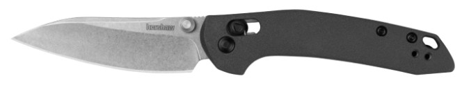 Kershaw Duster Folding Knife 2.9 in Sheepsfoot Blade, Grey Nylon, Stonewash