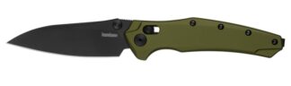 Kershaw Bareknuckle Folding Knife 3.5 in Sheepsfoot Blade ODG Polymer Handle Black Stonewash