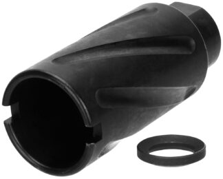 TacFire Spiral Fluted Muzzle Brake 5/8-24 Tpi, 2.60 in OAL, Black Oxide Steel