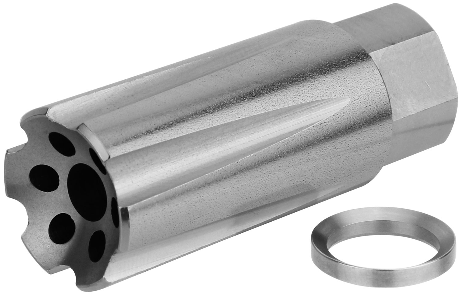 TacFire Linear Compensator 9mm, 1/2-36 Tpi, 2.05 in OAL, Stainless Steel