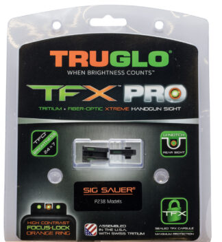 Truglo TG13SG3PC TFX Pro Day/Night Fiber-Optic Front/Rear Sights, Green Tritium, Orange Outline