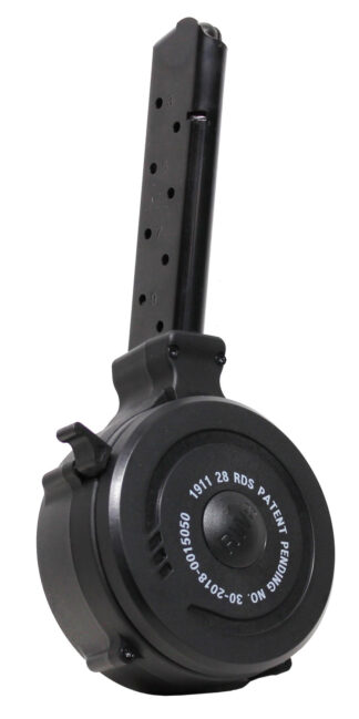 Iver Johnson IJ1911DRUM45 28-Round .45 ACP 1911 Drum Magazine, Black Metal W/ Polymer Floor Plate