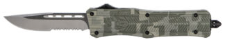 CobraTec Knives MADCCTK1MDS CTK-1 Medium 3" OTF Part Serrated D2 Steel Blade Army DigiCamo Aluminum Handle Features Glass Breaker Includes Pocket Clip