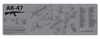 TekMat TEKR36AK47GY 36 in Cleaning Mat for AK-47 Parts Diagram, Black/Gray Rubber
