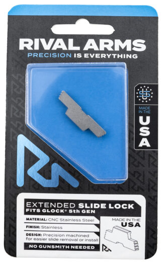 RIVAL ARMS Slide Lock Extended Polished Stainless (Gen5 Glock 34/17/19)