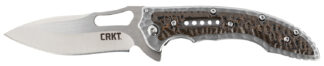 Columbia River Fossil Folding Knife 3.41 in Drop Point Plain Satin 8Cr13MoV SS