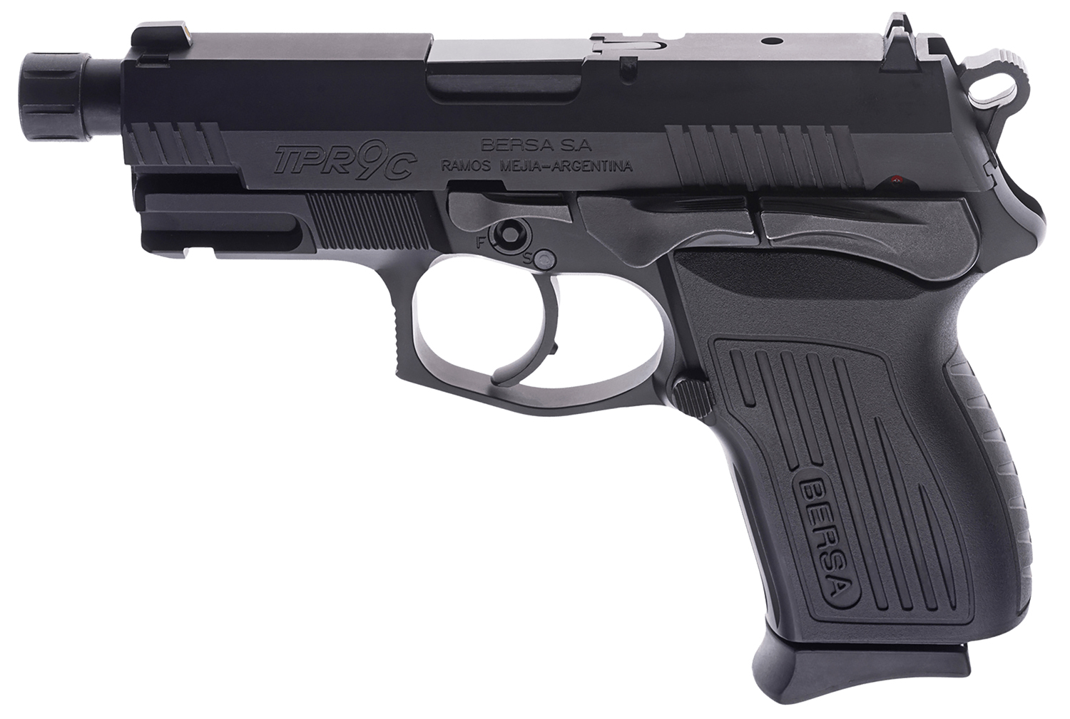 Bersa TPR9CMX TPR9 Compact 9mm Double/Single Action, 4.1 in Threaded Barrel, 13+1, Matte Black