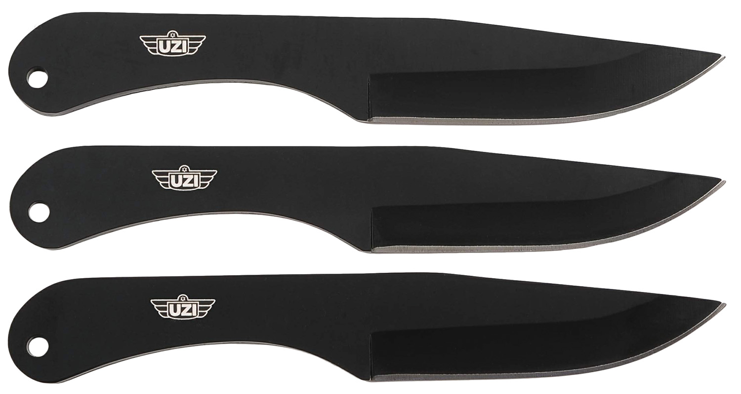 Uzi Accessories Throwing Knives IV 8.25" Plain Black Stainless Steel
