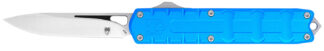 Cobratec Knives Enforcer OTF Knife 3.25 in M390 Drop Point Blade, Blue Aluminum Handle