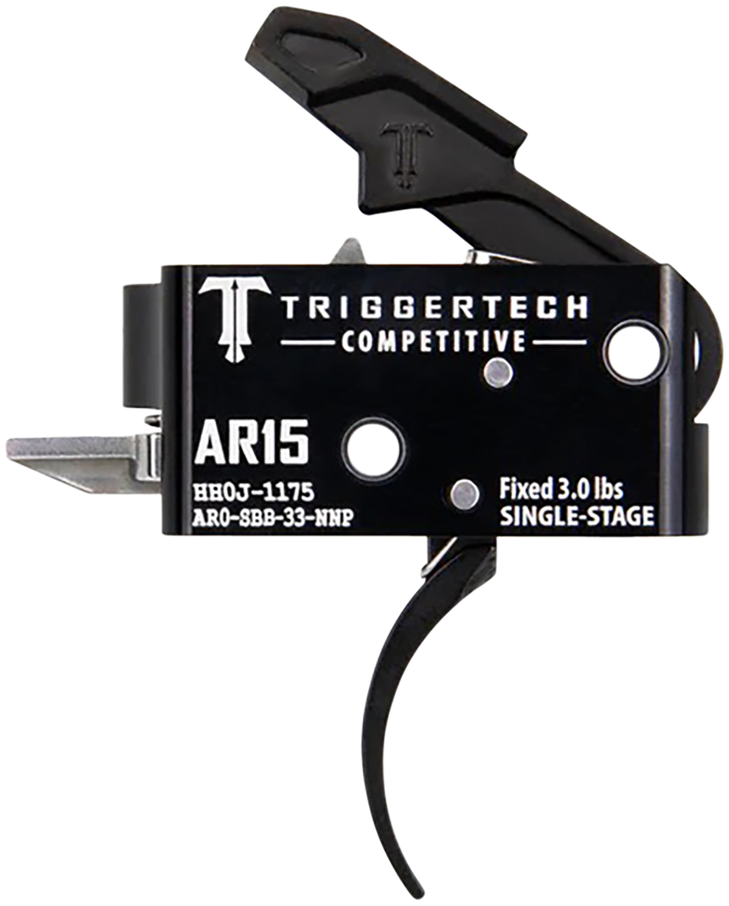 TriggerTech Competitive Curved Single-Stage Trigger, 3 lbs, Fixed, for AR-15