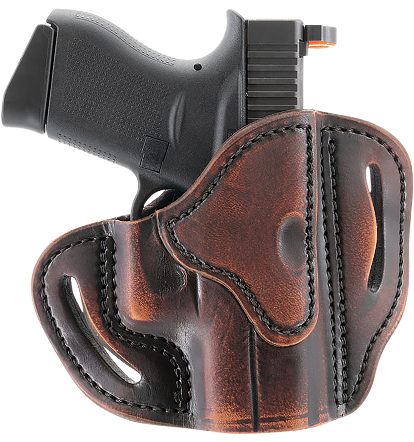 1791 Gunleather ORBHCVTGR BHC Optic Ready OWB Compact Vintage Leather Belt Slide Compatible w/Glock 43/Sig P365 Right Hand
