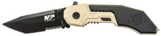 SW Knives SWMP3BSDCP M&P M.A.G.I.C. 2.80 in Serrated Tanto Folding Knife, Black Oxide/Aluminum