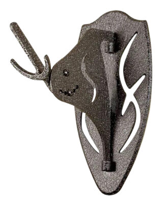 Skull Hooker Big Hooker Short Arm Black Steel, 4 in Wall Protrusion