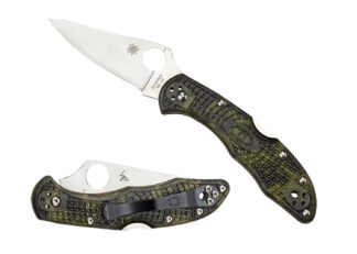 Spyderco Delica 4 Lightweight 2.90in Folding Plain Satin VG-10 Blade Zome Green FRN Handle