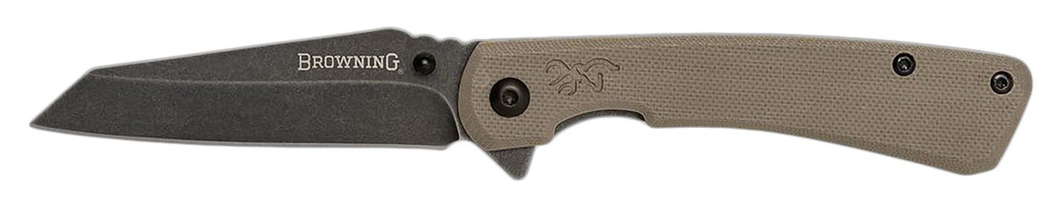 Browning Branded Rock Folding Wharncliffe Knife 3 in Blade, 7Cr17MoV SS