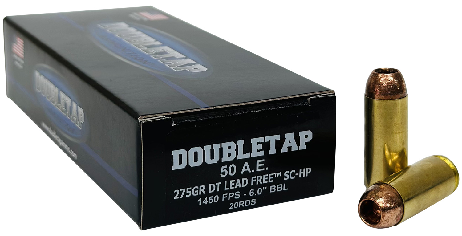 Double Tap Ammunition DT Lead Free .50 Action Express 275 gr Solid Copper Hollow Point (20 Rounds)