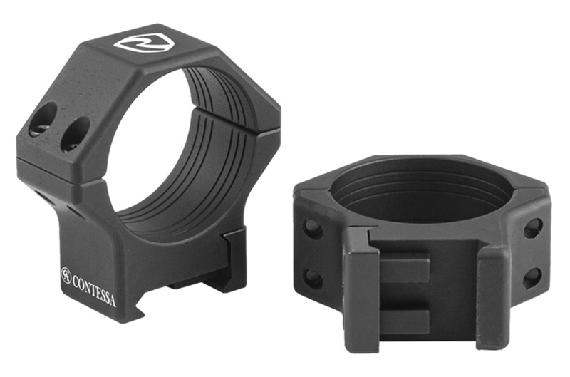 Riton 34mm Light Picatinny Rings, 8mm Height, Black