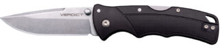 Cold Steel CSFLC3SPSSZ Verdict EDC 3" Tanto Plain Folding 4116 Krupp SS Blade, Black Textured GFN Handle