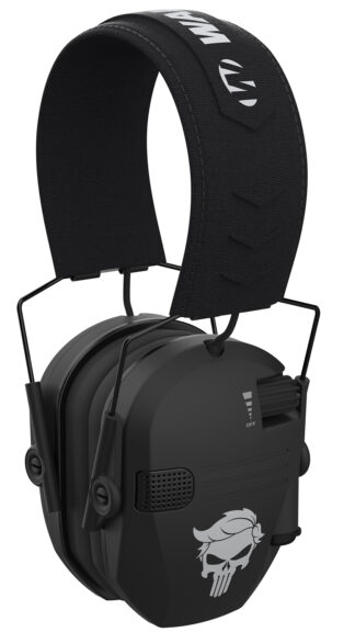 Walkers Razor Merica Muffs Punisher Polymer Over-the-Head Electronic Hearing Muffs, Black (23 dB)