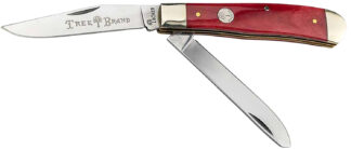 Boker Trapper 2.0 Pocket Knife, D2 Steel Blade, Smooth Red Bone Handle