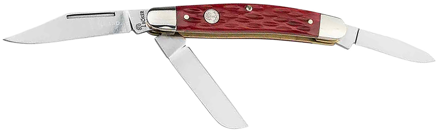 Boker Traditional Series Stockman 110855 Medium Stockman Jigged Red Bone Handle D2 Steel