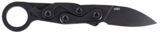 CRKT Provoke EDC 2.47" Folding Knife, Plain Edge, D2 Steel Blade, Black Aluminum Handle