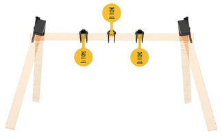 Caldwell AR500 Plate Rack Kit 8" Yellow Steel Hanging Targets, 3 Plates