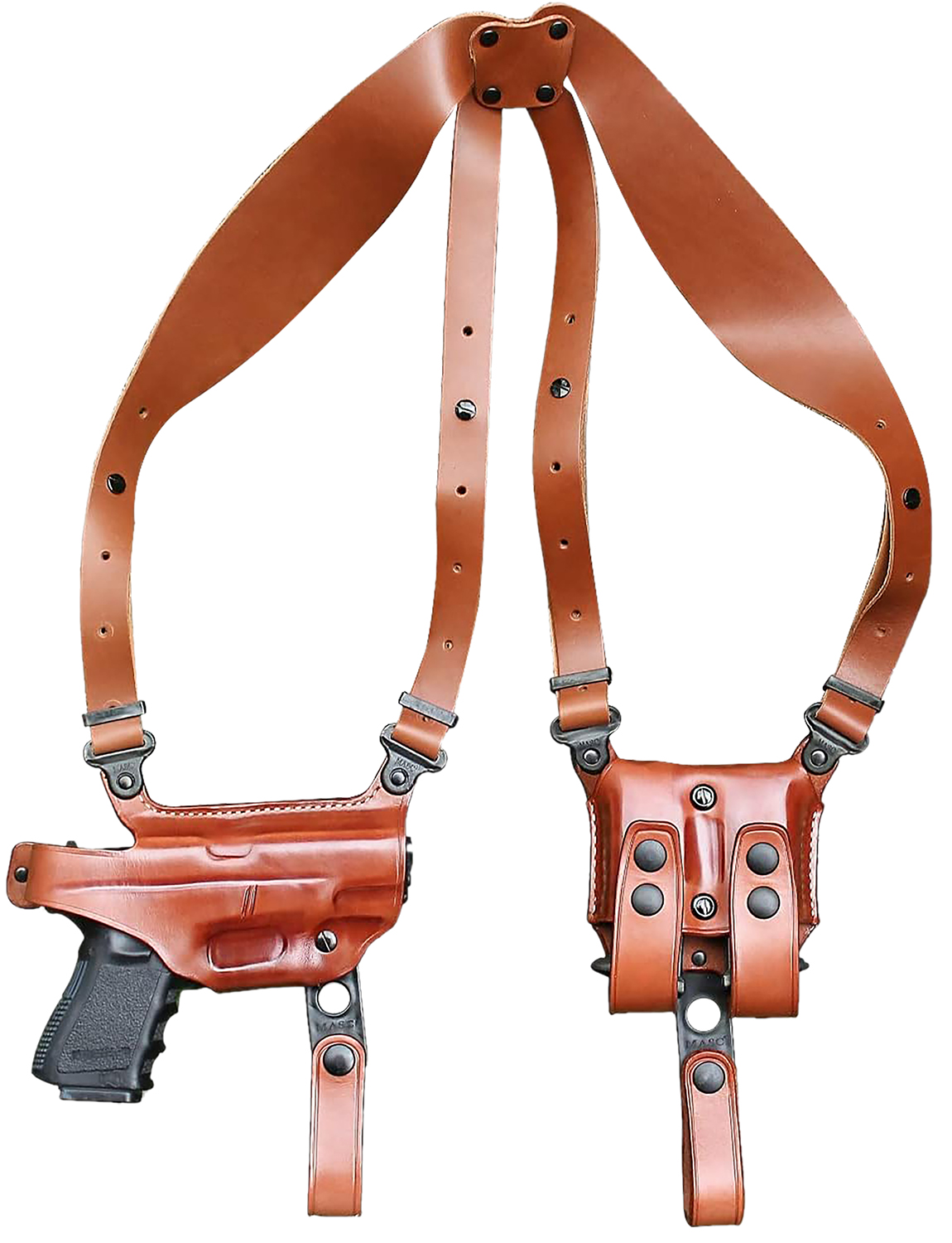 1791 Gunleather NSS2.1CBRHR Optic-Ready Horizontal Shoulder Holster, Right Hand, Brown