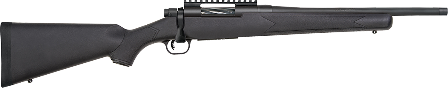 Mossberg Patriot Bolt Action .22-250 Remington 18 in Barrel Matte Blued Threaded Bull Barrel Black Synthetic