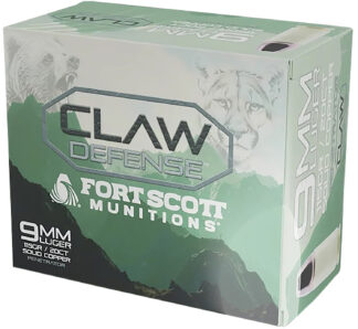 Fort Scott Munitions Claw Defense 9mm 115 gr Flat Nose 20-Round Box