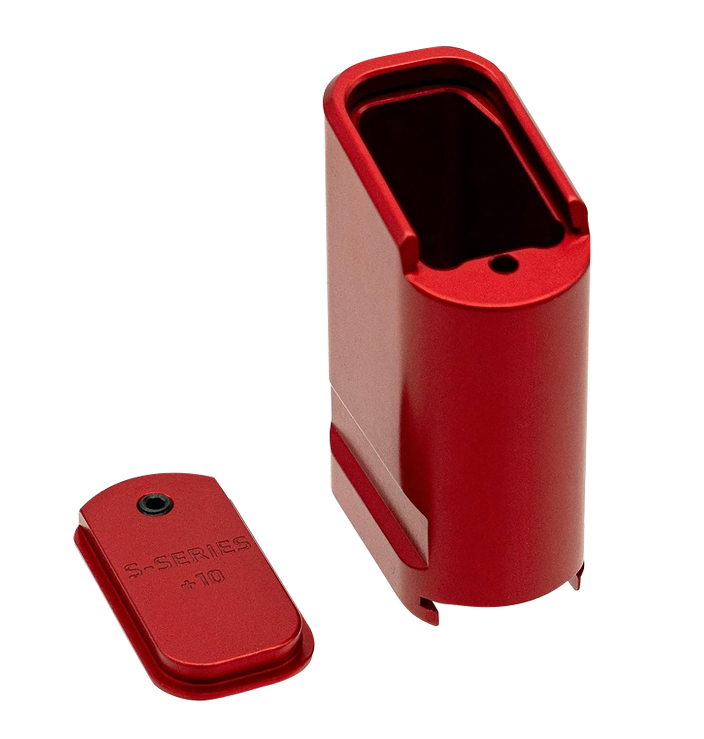 Shield Arms S15 Magazine Extension Adds 10 Rounds, Red Anodized Aluminum
