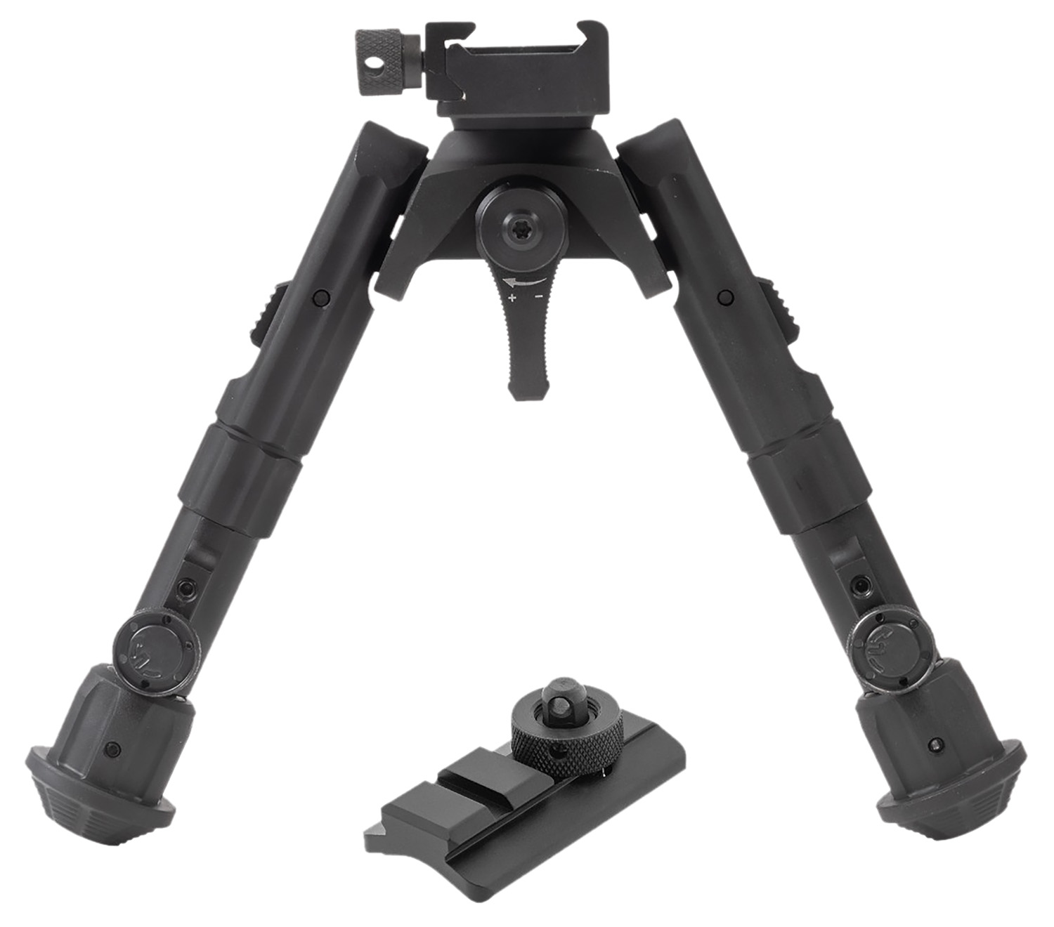 Leapers Recon 360 Bipod, Matte Black Anodized Aircraft Aluminum, Center Height 5.6-7.2 in