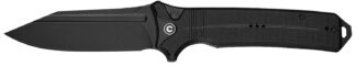 Civivi Knives C23080-1 Neurohaptic  EDC 3.74" Folding Clip Point Plain Black Stonewashed Nitro-V Steel Blade, Black Textured G10 Handle