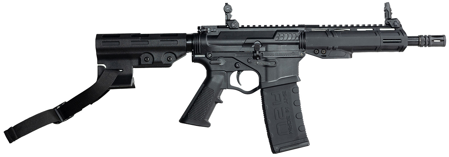 American Tactical Alpha Maxx .300 AAC Blackout 7.5 in Black Threaded Barrel Pistol with Flip-Up Sights