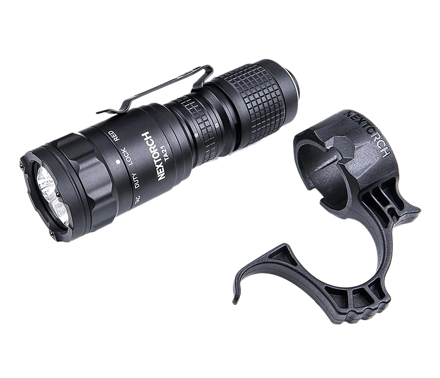 NEXTORCH TA21 Tactical Flashlight Set, 1300 Lumens, Black, Red Mode