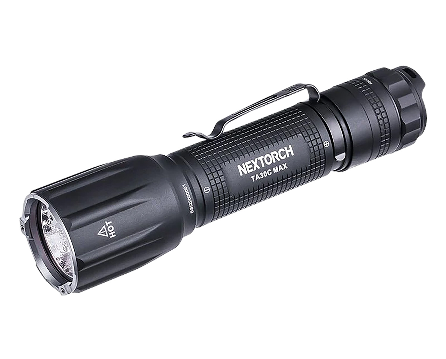 NEXTORCH TA30C-MAX Tactical Flashlight, 3000 Lumens, 390 m Beam Distance, Black