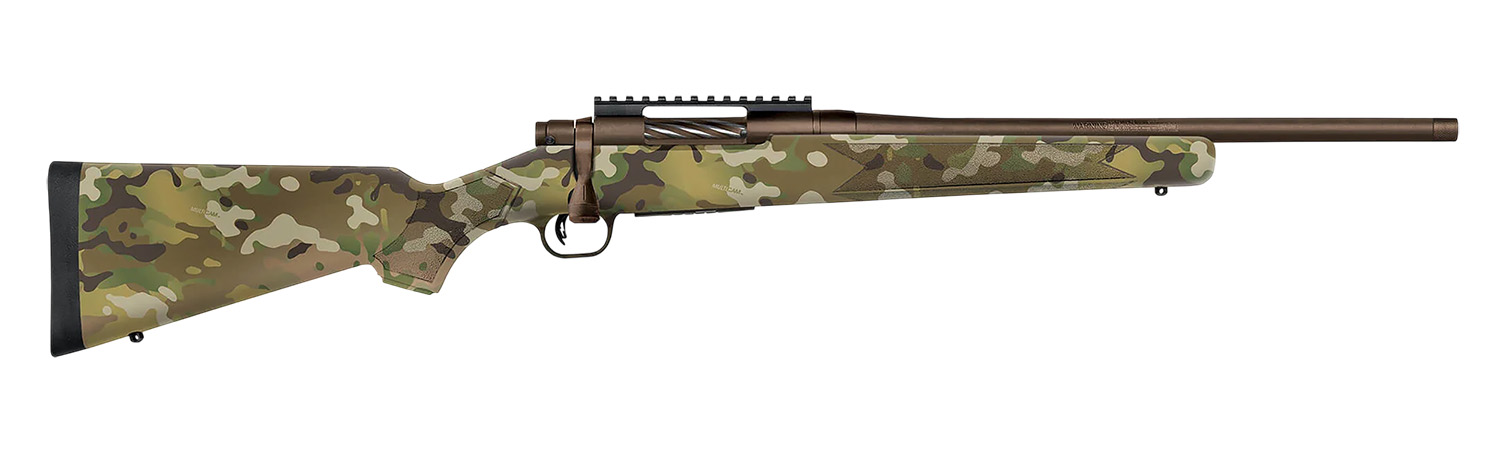 Mossberg Patriot .22-250 Remington Bolt Action 18" Threaded Bull Barrel, 5+1, Patriot Brown/MultiCam