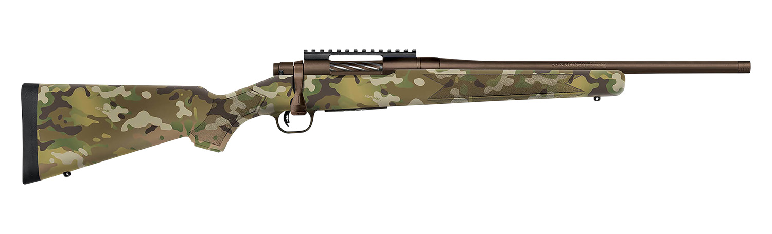 Mossberg Patriot .450 Bushmaster Bolt Action 18 in Threaded Bull Barrel, 4+1, Patriot Brown/Cerakote, Multicam