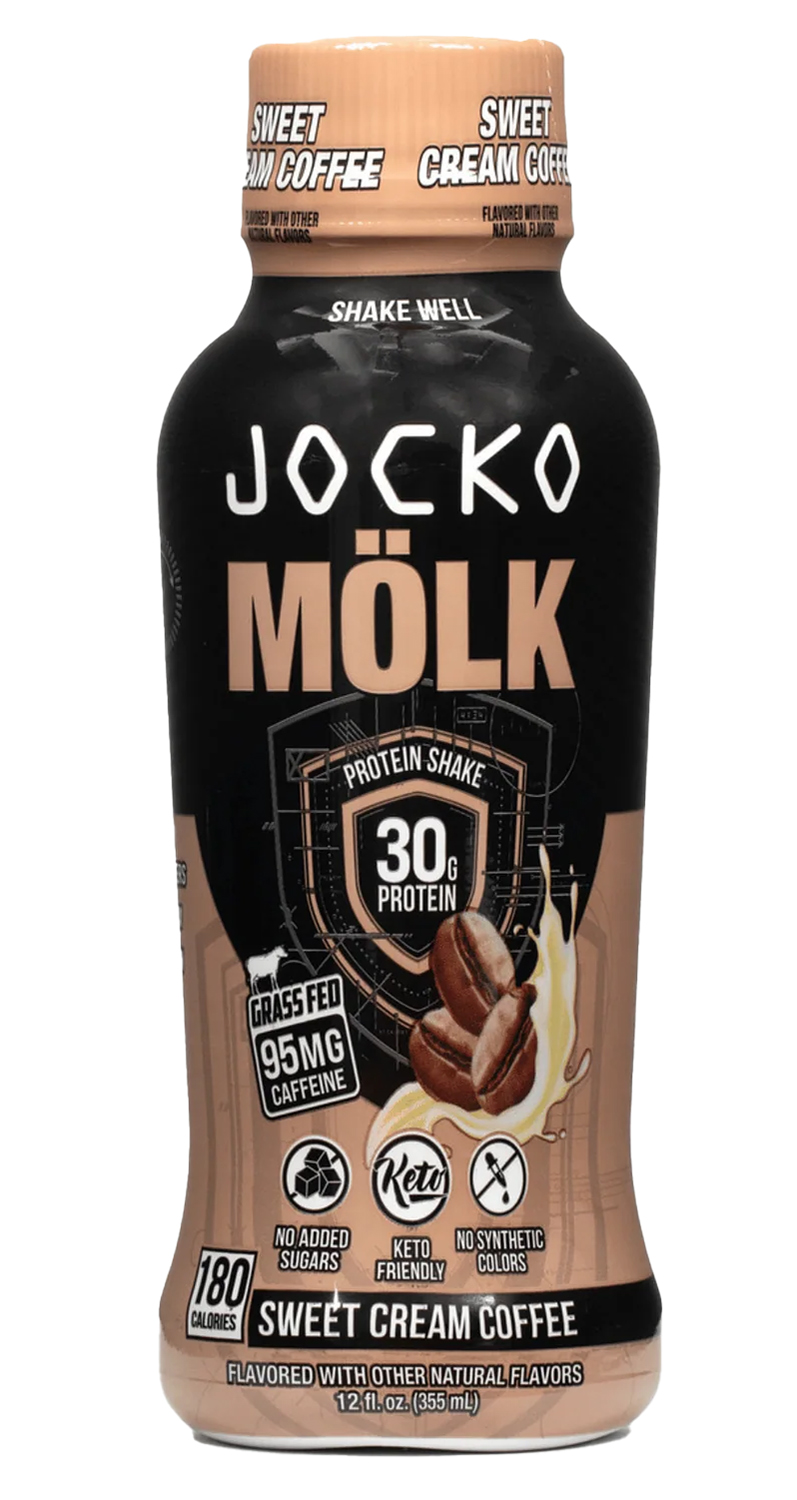 JOCKO FUEL Molk Sweet Cream Coffee Protein Shake 12 oz 12-Pack