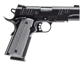 Alpha Foxtrot AA01X1CND-XQBK10 AF1911 Enhanced 9mm Luger 10+1 4.25" Stainless Bull Barrel, Black QPQ Stainless Steel Serrated Slide, Black QPQ Stainless Steel Checkered Frame w/Beavertail, G10 Grip