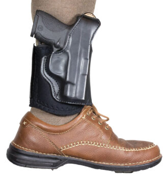 DeSantis 014PC5ZZ0 Die Hard Rig Ankle Holster for S&W Bodyguard 2.0, Right Hand, Black Leather
