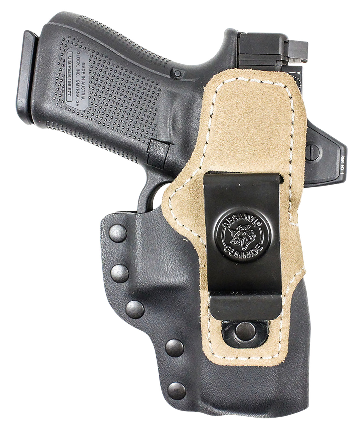 DeSantis HyEye Ambidextrous IWB Holster, Glock 19/23/32/45/19x, with/Without Red Dot, Black Kydex