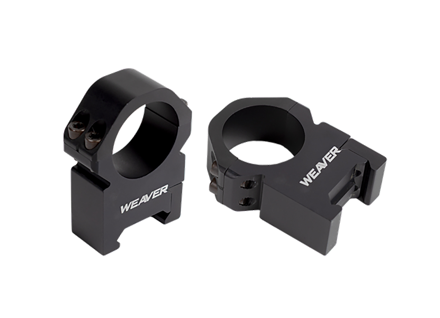 Weaver 48382 Precision 1in Tube Scope Mounts, High, Matte Black Aluminum
