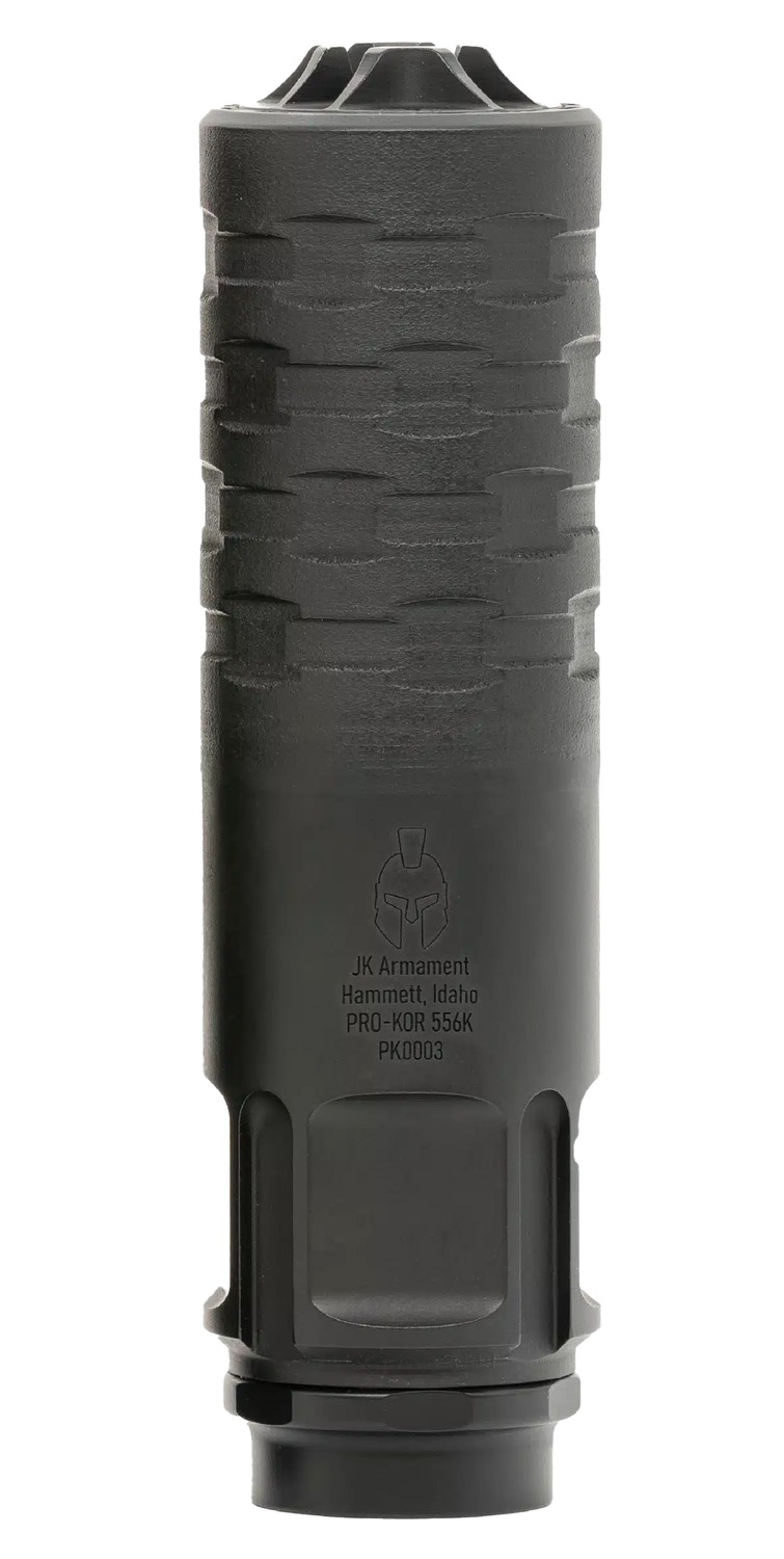 JK Armament PRO-KOR 556K 5.56mm Suppressor HUB 1.375 24, 1/2x28 Black Stainless Steel