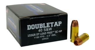 Double Tap Ammunition 40 S&W 155 Grain SC-HP Hollow Point