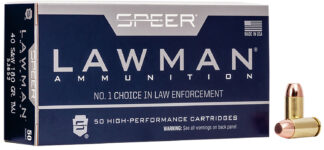 Speer Lawman .40 S&W 180 Gr TMJ Flat Nose Ammunition, 50 Rounds