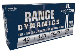 Fiocchi 40SWA Range Dynamics 40S&W 170gr Full Metal Jacket Truncated Cone 50 Per Box/20 Case